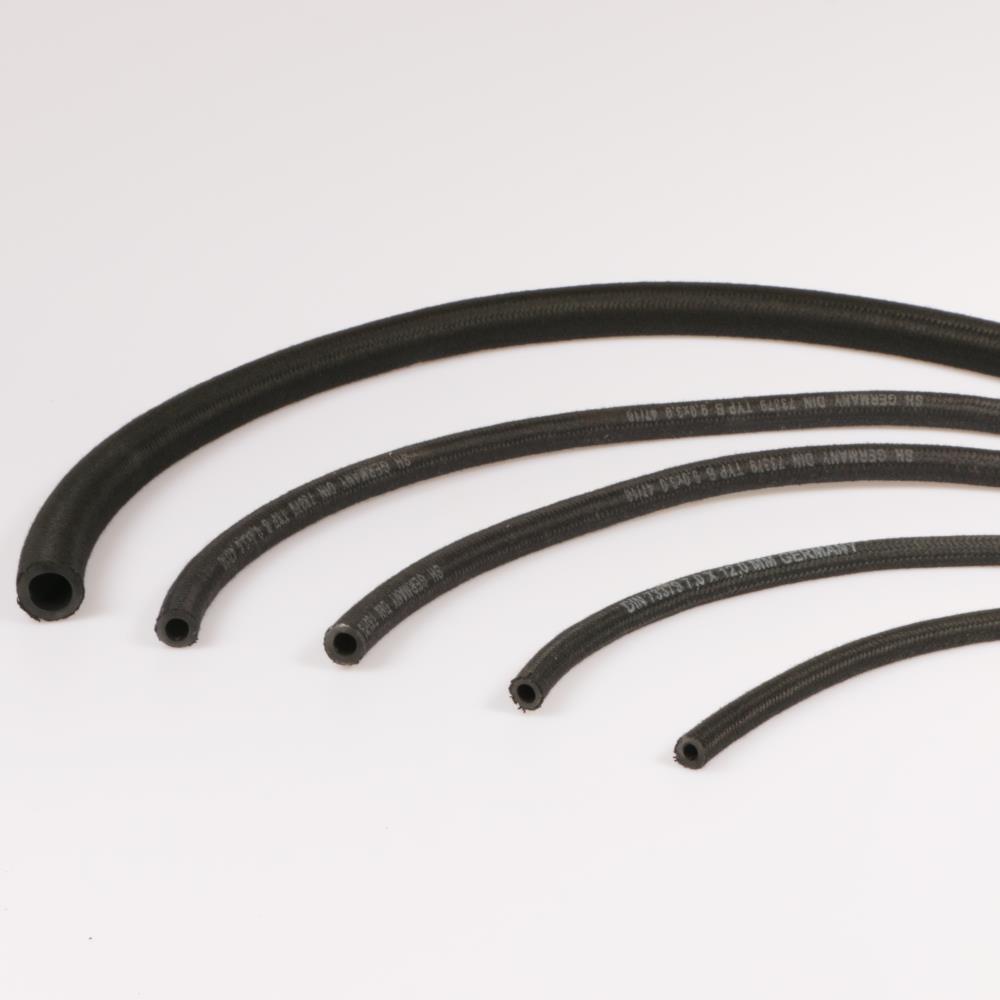 Rubber met textiel omvlechting