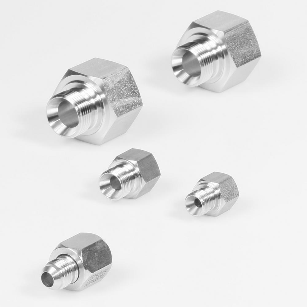 RVS Recht met 1 x buiten en 1 x binnendraad