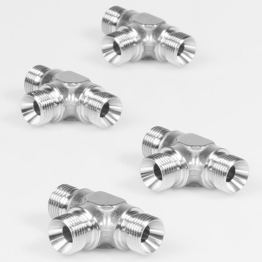 RVS T met 3 x buitendraad